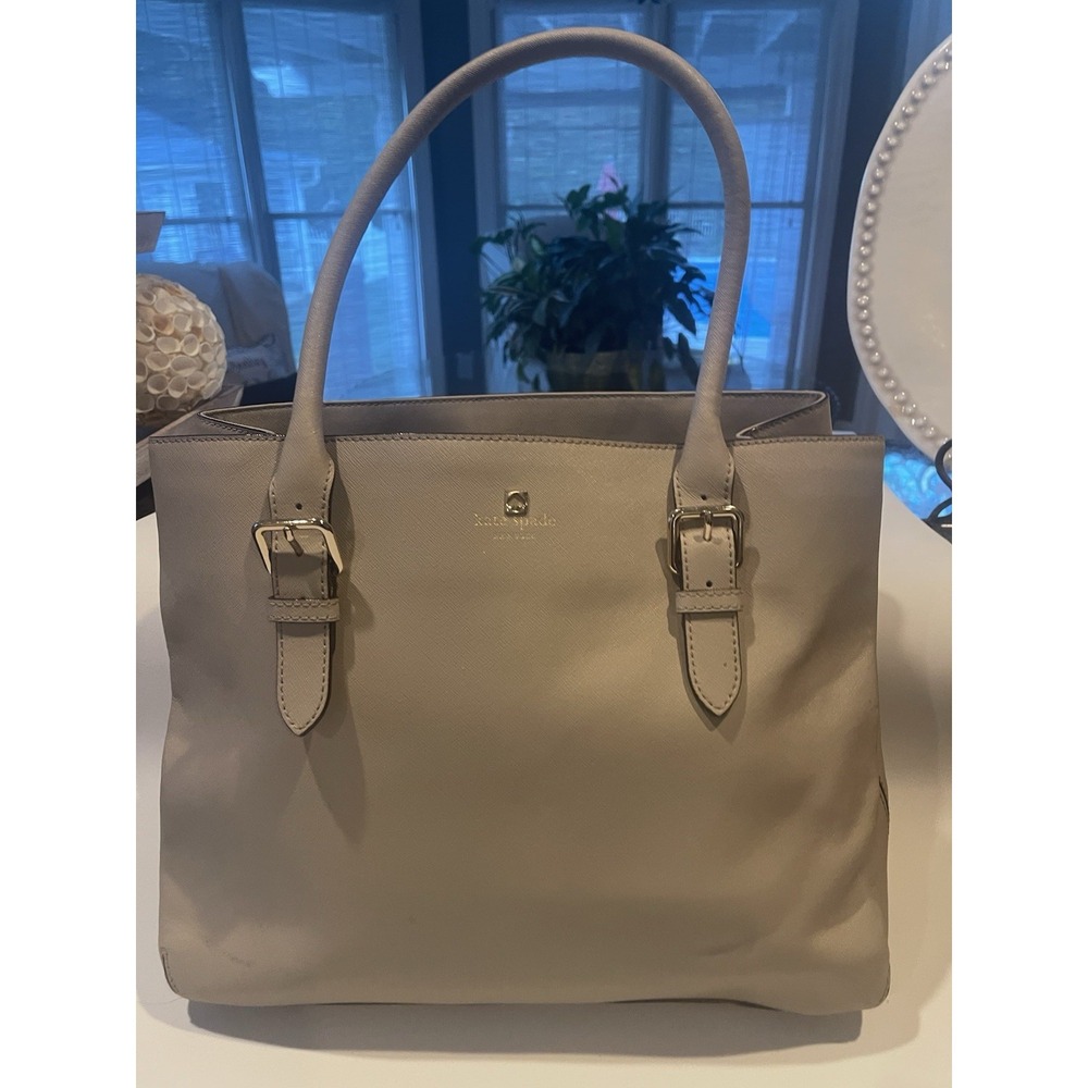 Kate Spade Cove Street Purse Satchel Handbag Taupe Leather Satchel Purse